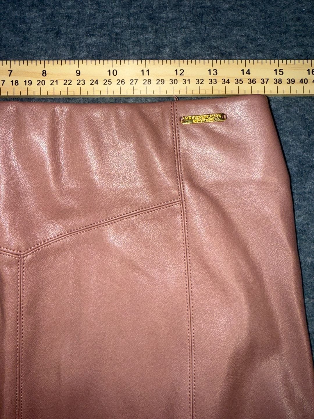 Marc New York Andrew Marc Mauve Faux Leather Pencil Skirt Size S 4