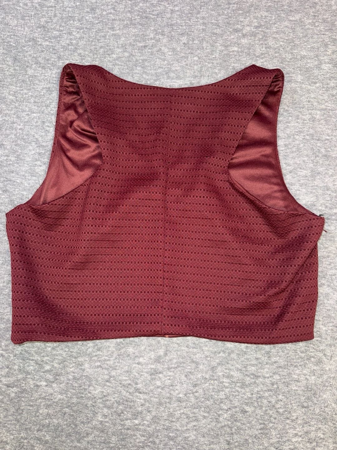 Forever 21+ Burgundy Textured V-Neck Crop Top Size 1X 5