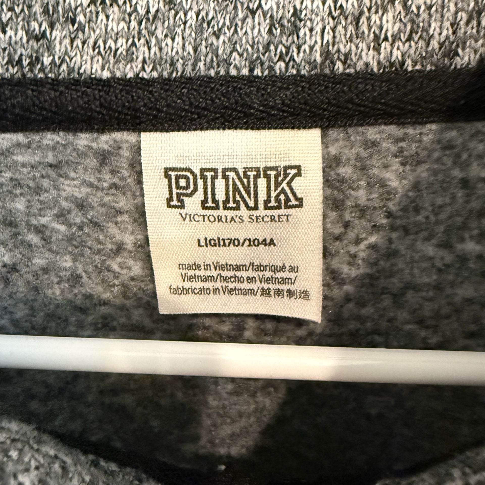 Victoria's Secret PINK Grey Marl Quarter-Zip Cropped Pullover Size Large 4