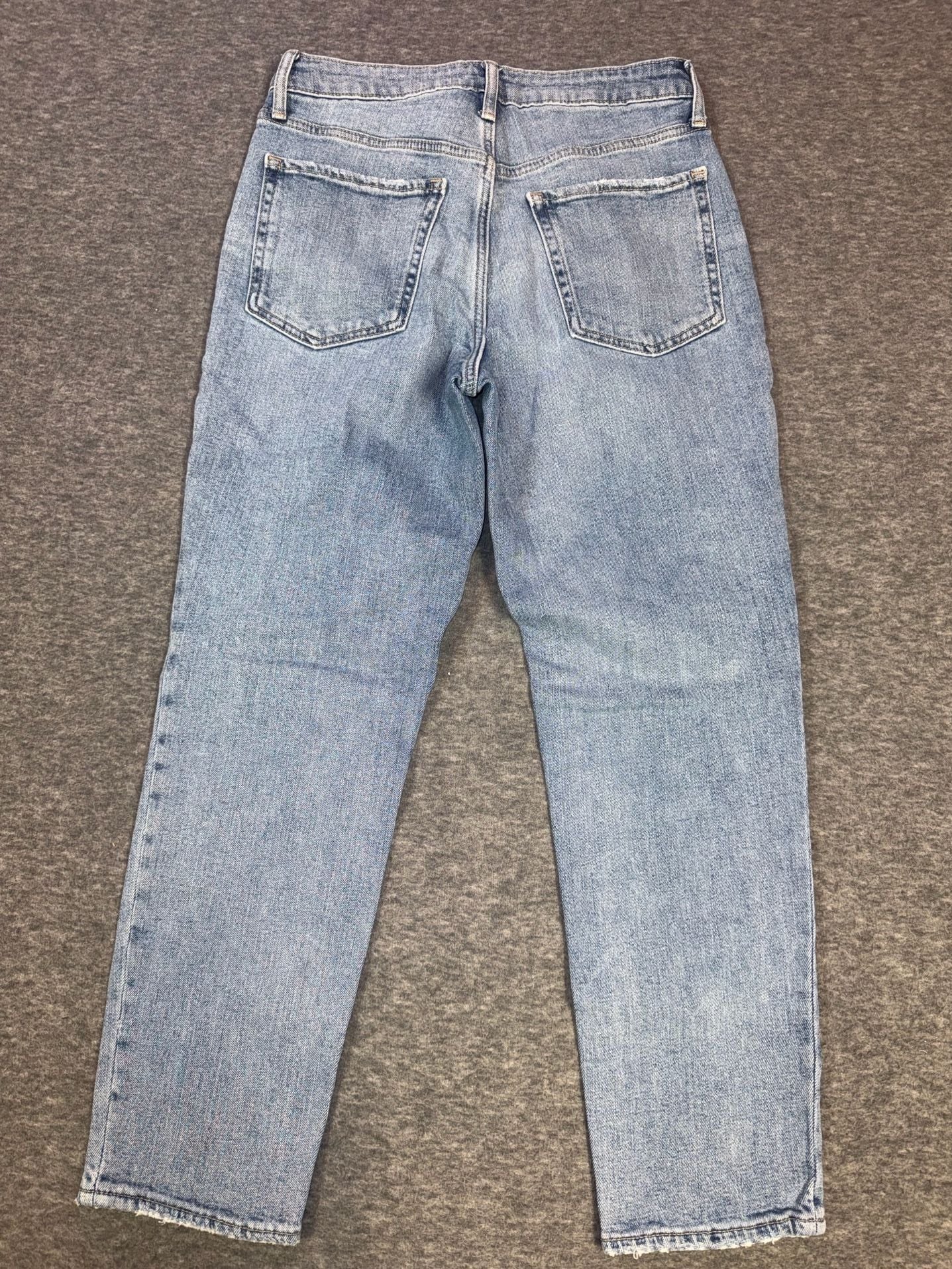 Old Navy O.G. Straight High-Rise Distressed Jeans Size 8 7