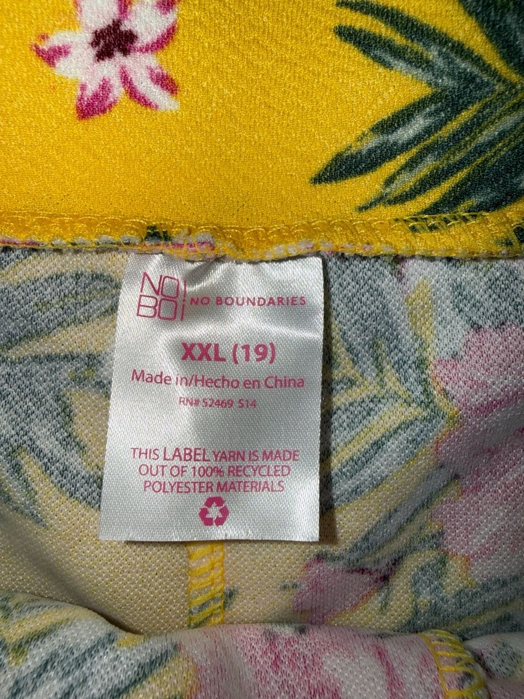 No Boundaries Tropical Floral Crop Top and Shorts 2-Piece Set XXL (19) 4