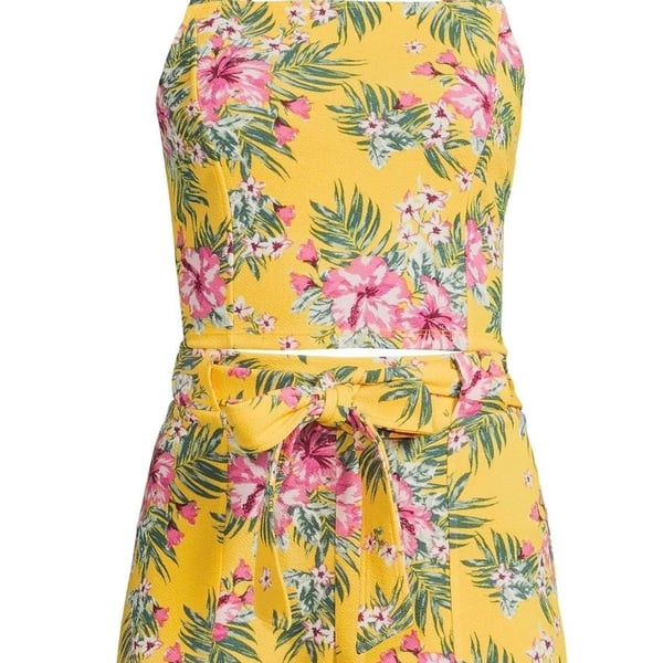 No Boundaries Tropical Floral Crop Top and Shorts 2-Piece Set XXL (19)