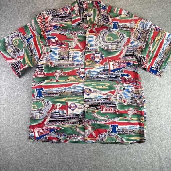 Vintage Reyn Spooner Philadelphia Phillies MLB All Over Print Hawaiian Shirt