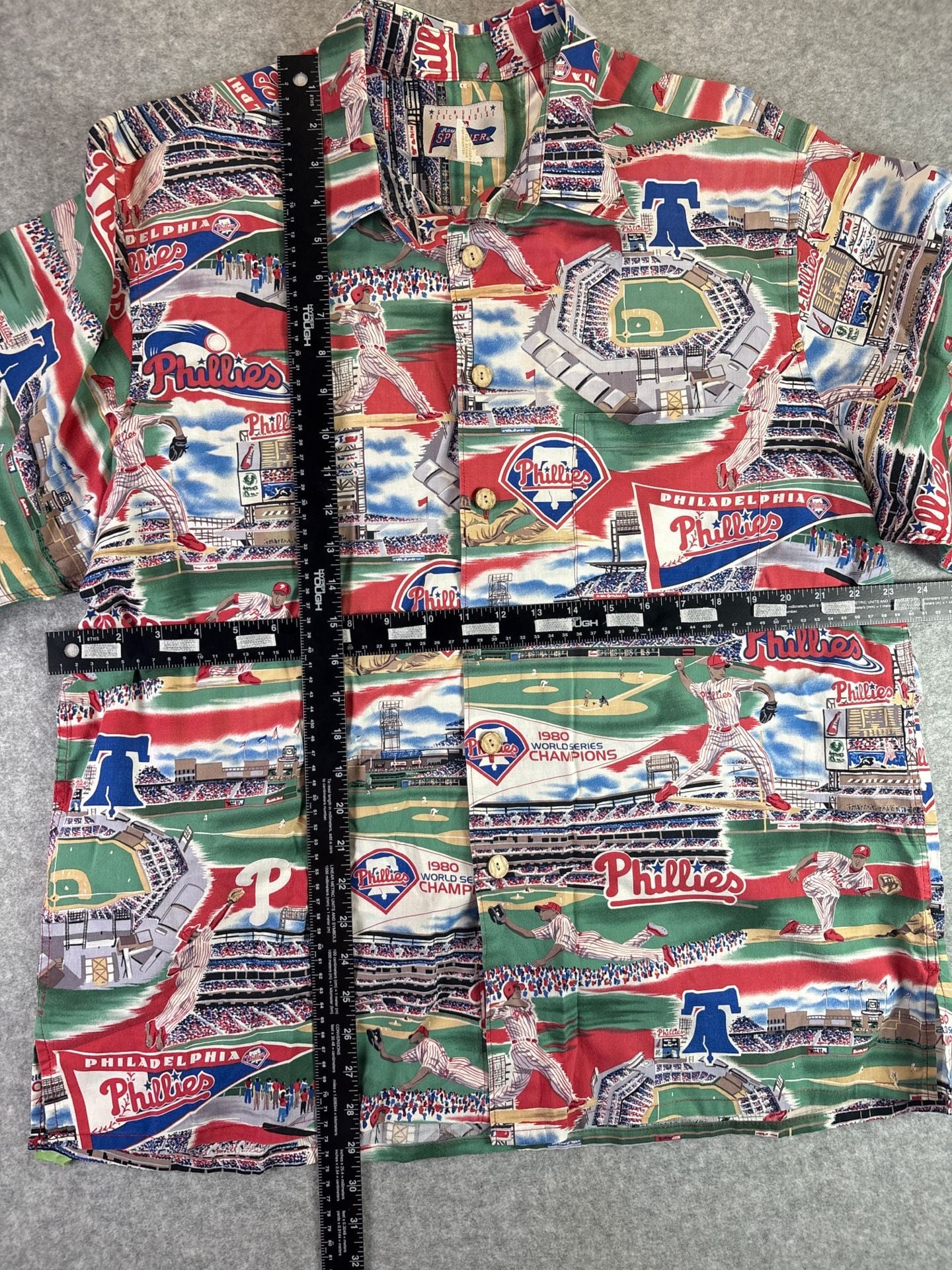 Vintage Reyn Spooner Philadelphia Phillies MLB All Over Print Hawaiian Shirt 7
