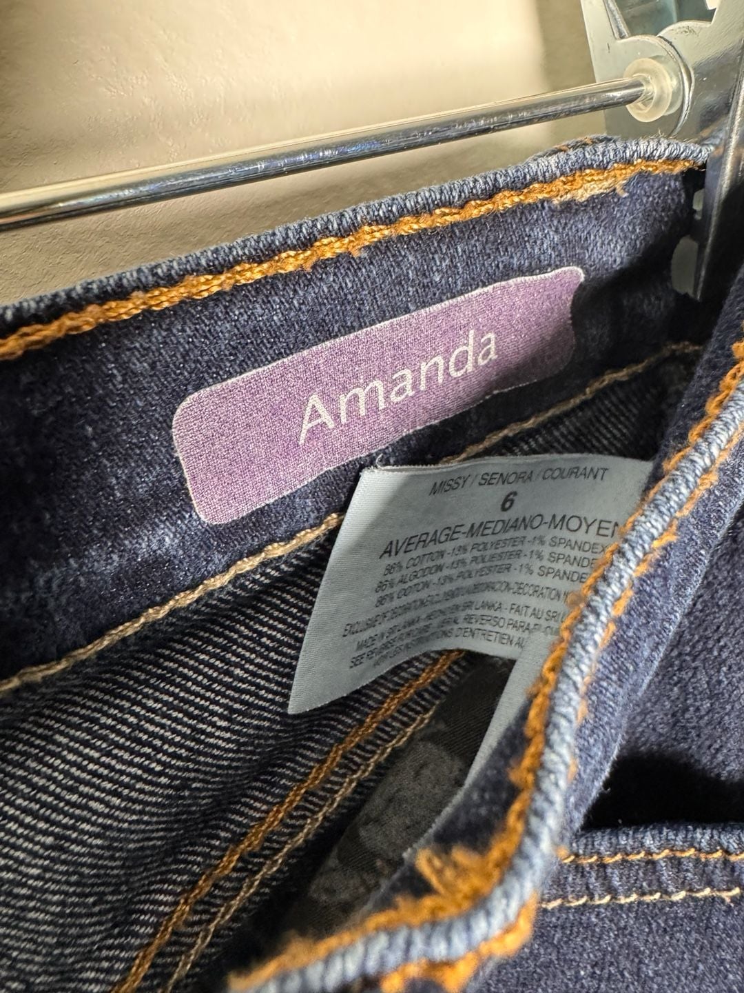 Gloria Vanderbilt Amanda High Rise Tapered Jeans Size 6 Average 4