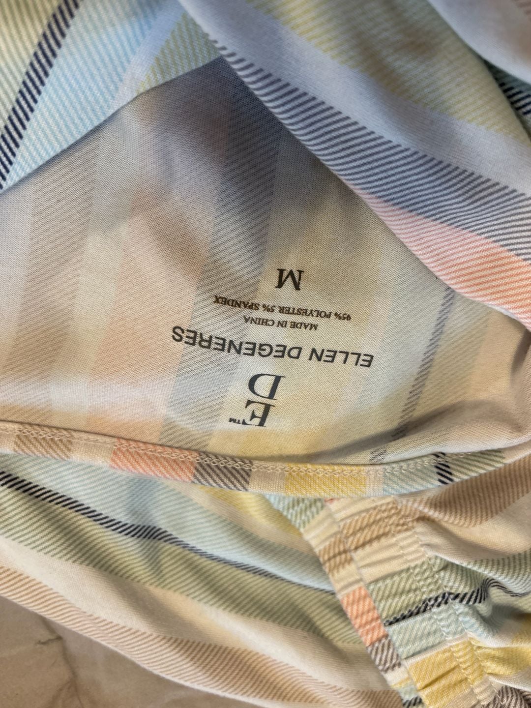 N1: ED Ellen DeGeneres Pastel Striped 2-Piece Pajama Set, comfy M 6