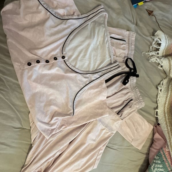 Børn Pink Henley Tank and Jogger Pajama Set Size M