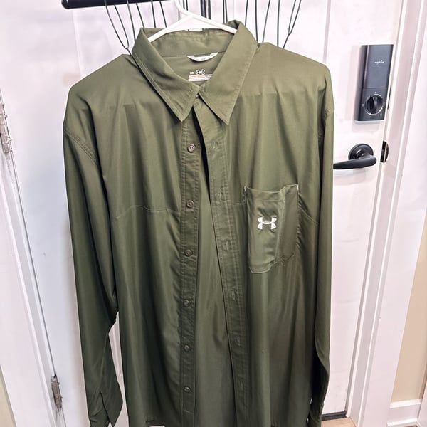 Under Armour AllSeasonGear Tactical Long Sleeve Button Down Shirt Olive Green Size Large