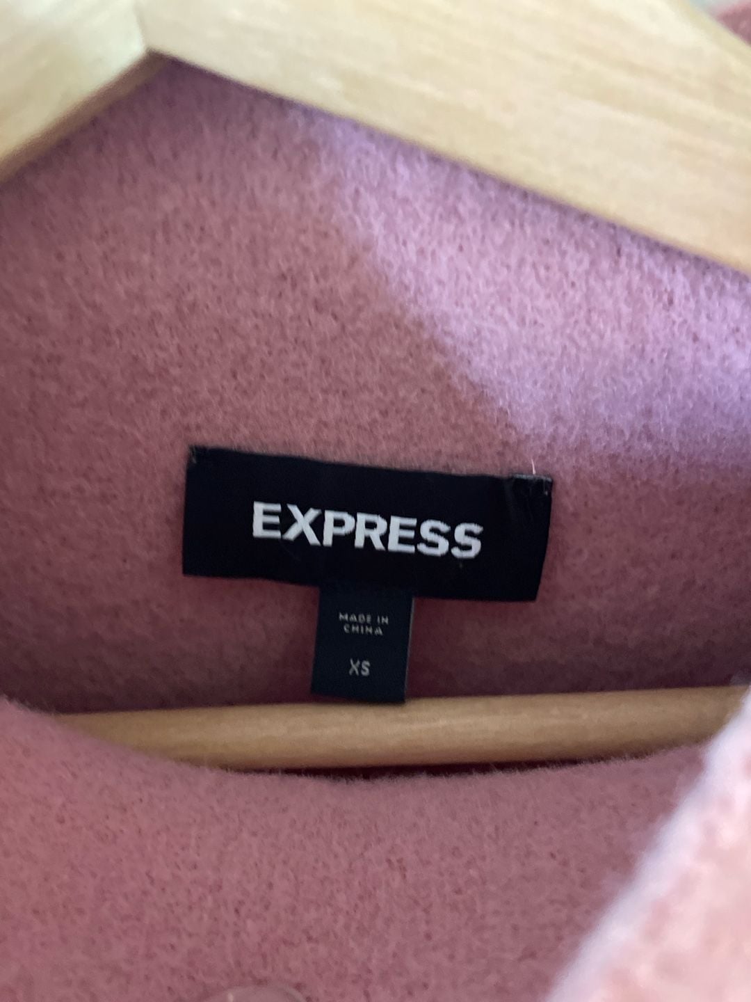 Express Pink Mock Neck Fuzzy Knit Sweater Size XS 4
