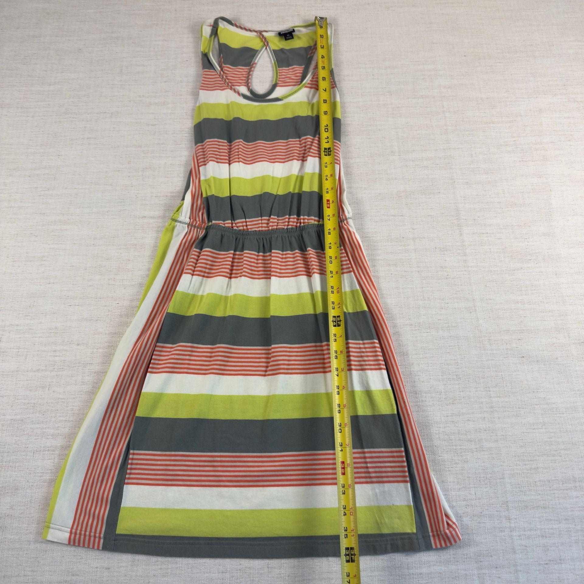 Patagonia Womens West Ashley Dress Fitz Stripe Micro: Hemlock Green, 6