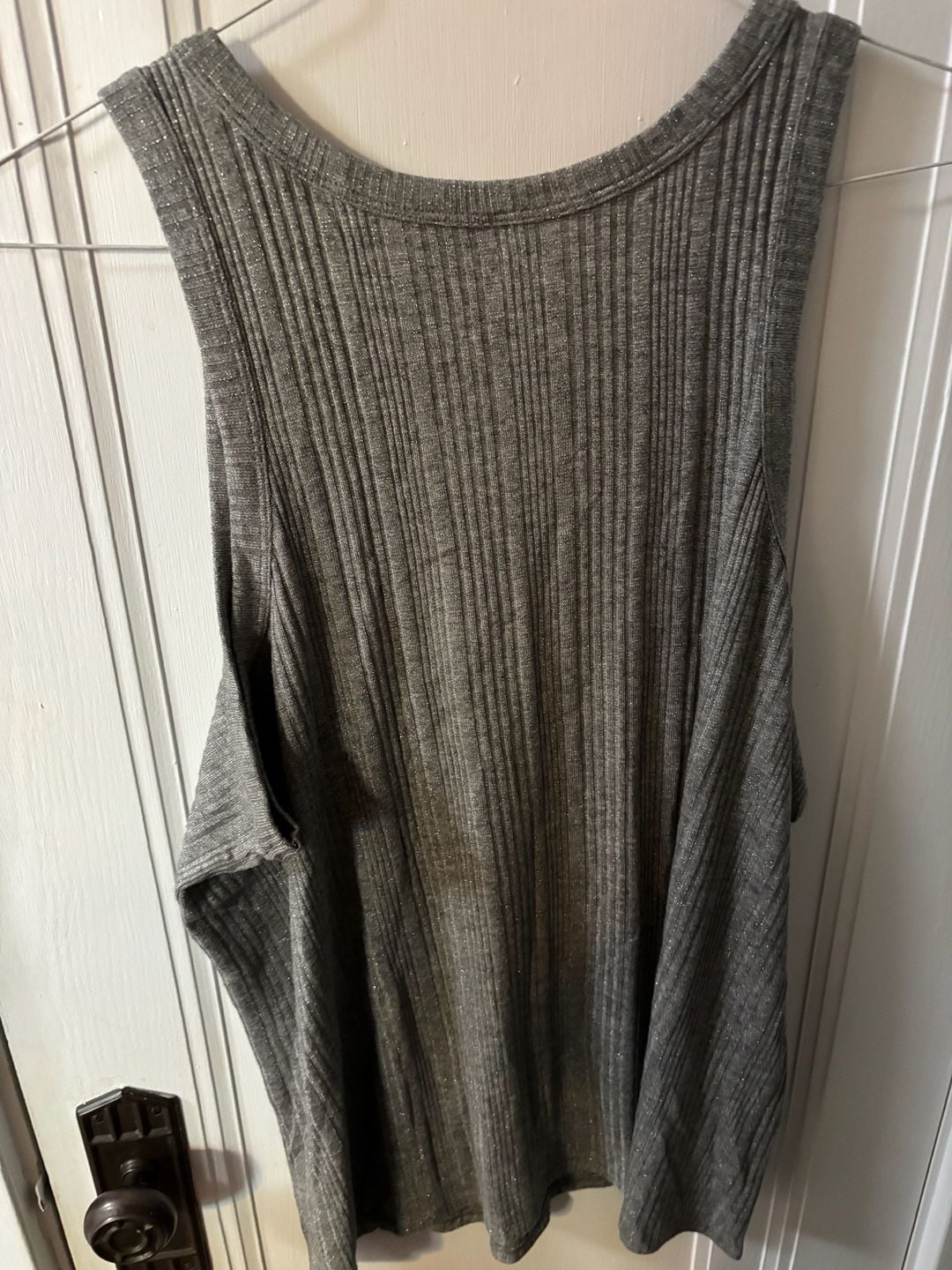 Maurices 24/7 Grey Ribbed Shimmer Tank Top Size 3X 4