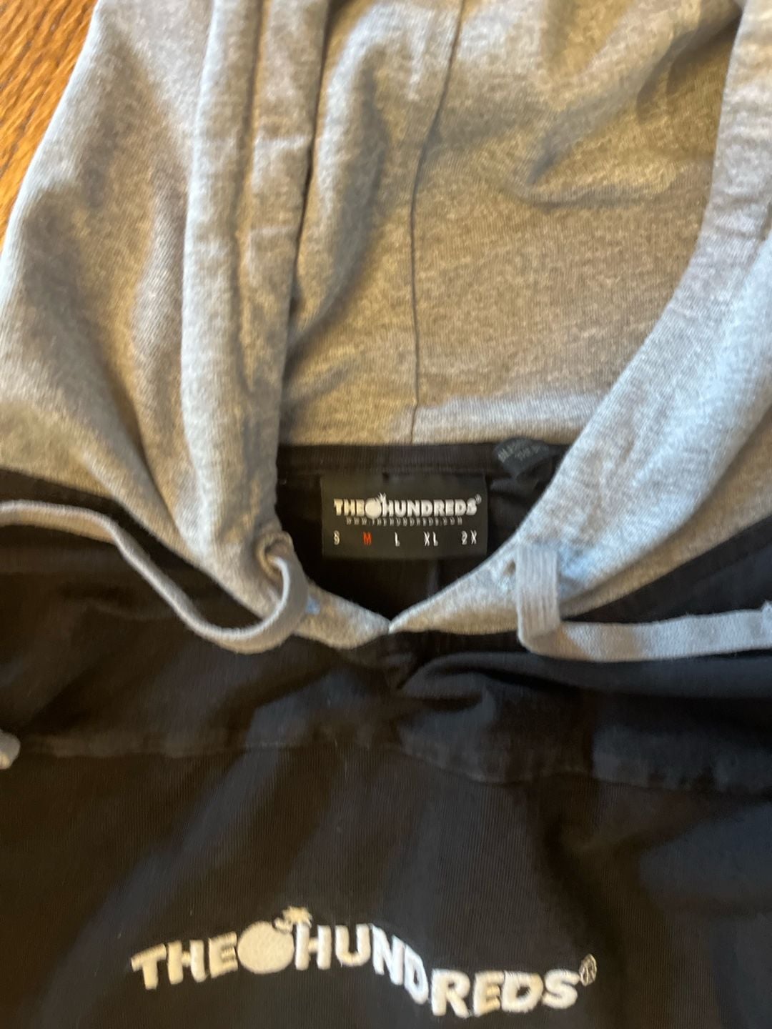 The Hundreds Jersey Style Hooded Long Sleeve Shirt Black/Grey Size M 6