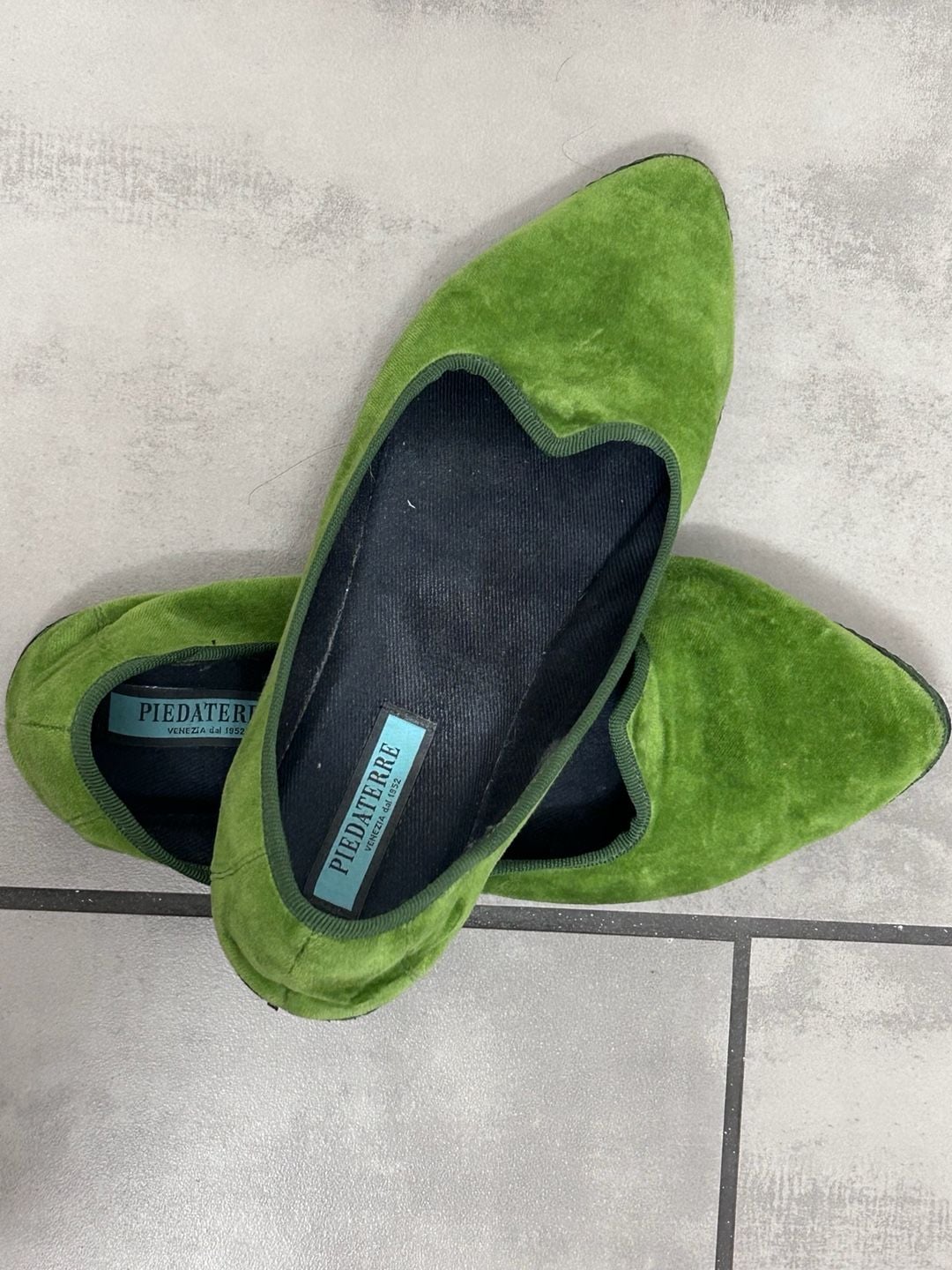 Piedaterre Venezia Green Velvet flats- Made in Italy 2