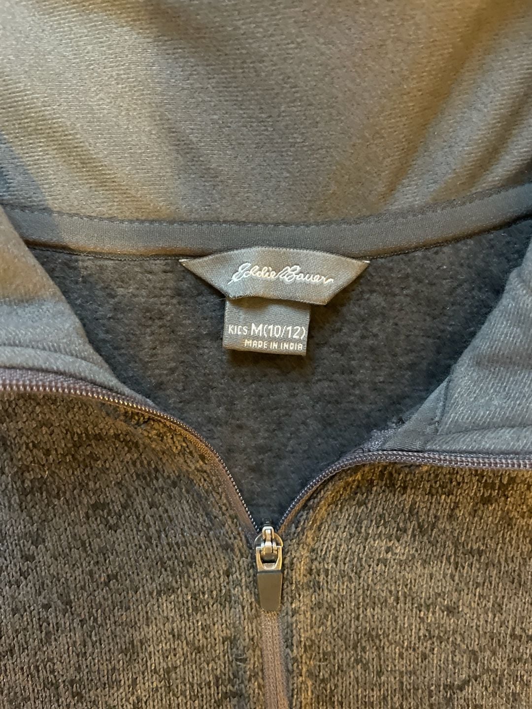 Eddie Bauer Kids M (10/12) Quarter-Zip Sweater Fleece Pullover Grey 3