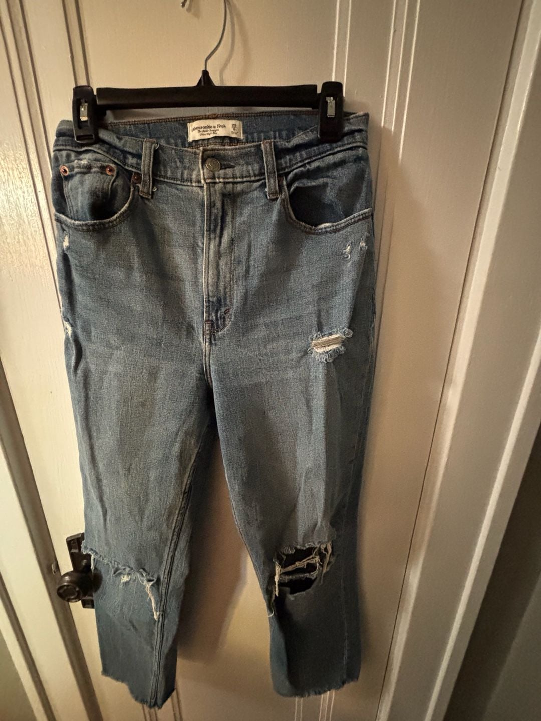 Abercrombie & Fitch Curve Love Ultra High Rise Ankle Straight Jeans Size 29/8R 2