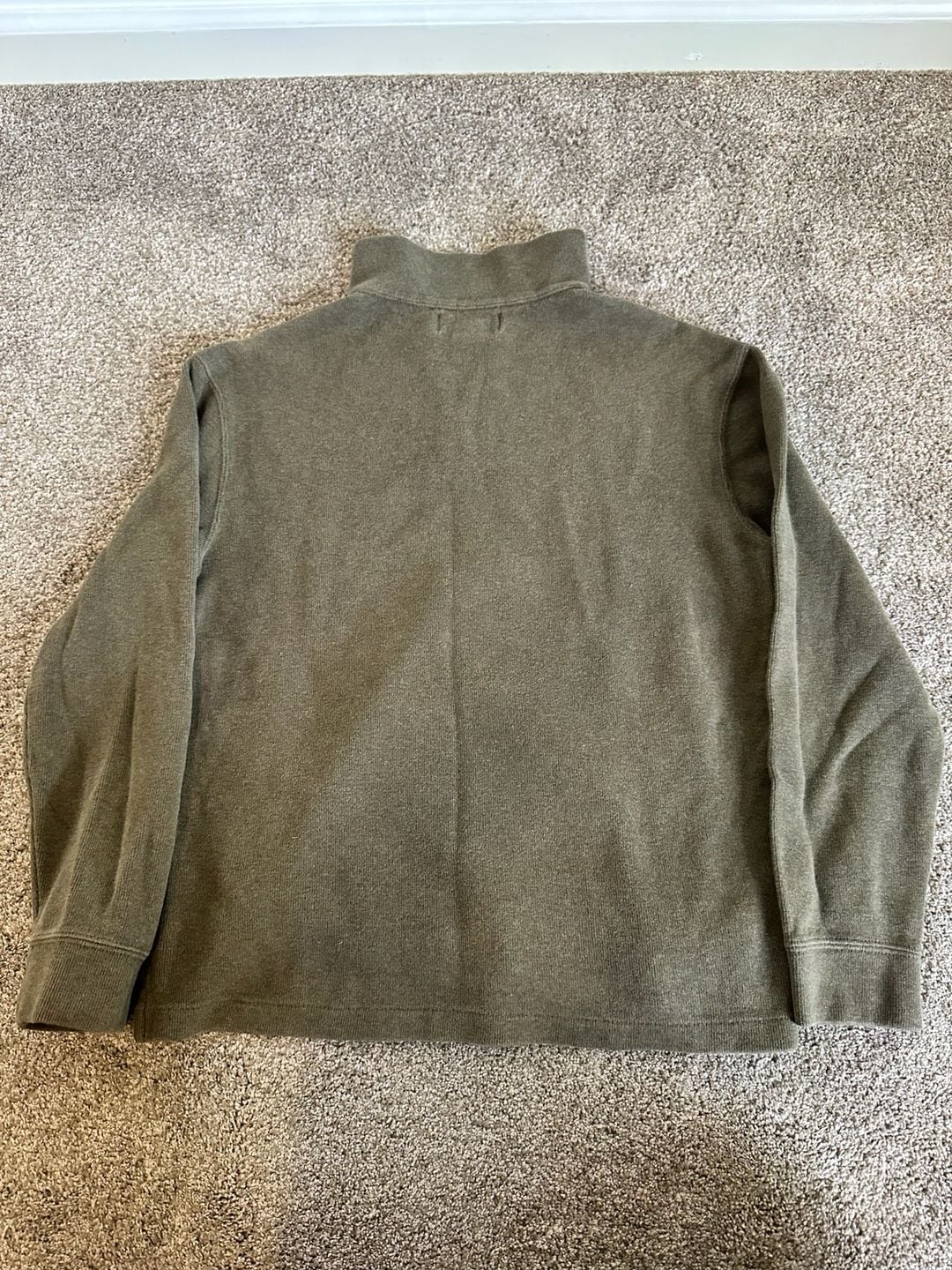 Polo Ralph Lauren Olive Green 1/4 Zip Cotton Pullover Sweater Size S 11