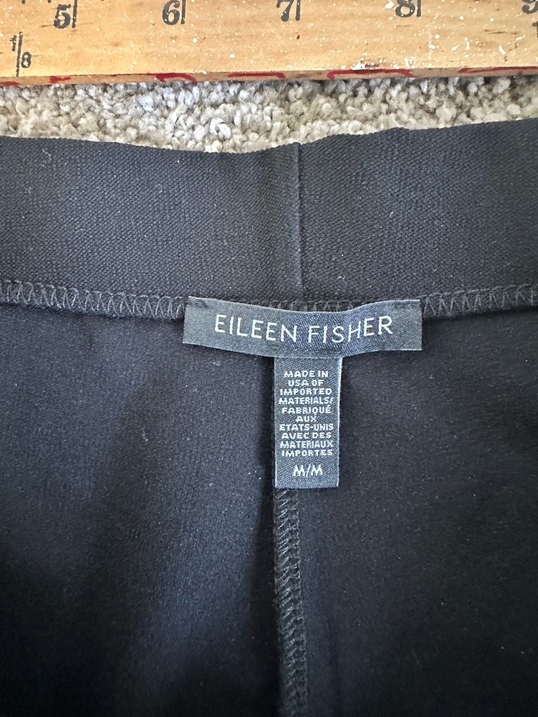 Eileen Fisher Washable Stretch Viscose Jersey Wide-Leg Pants Black Size M 7