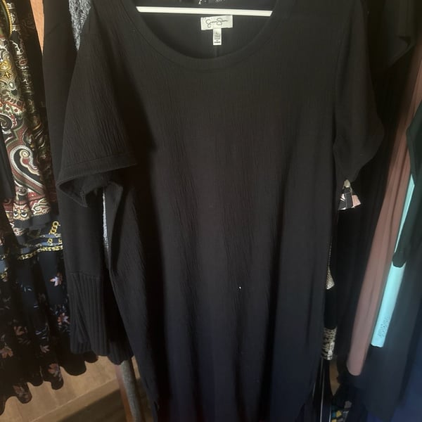 Jessica Simpson Black Textured Short Sleeve Shift Dress Size L