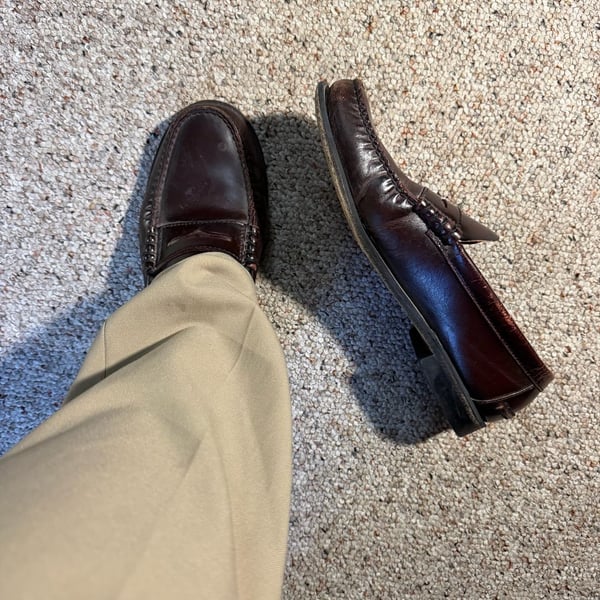Florsheim Leather Beefroll Penny Loafers Burgundy Size 11 D