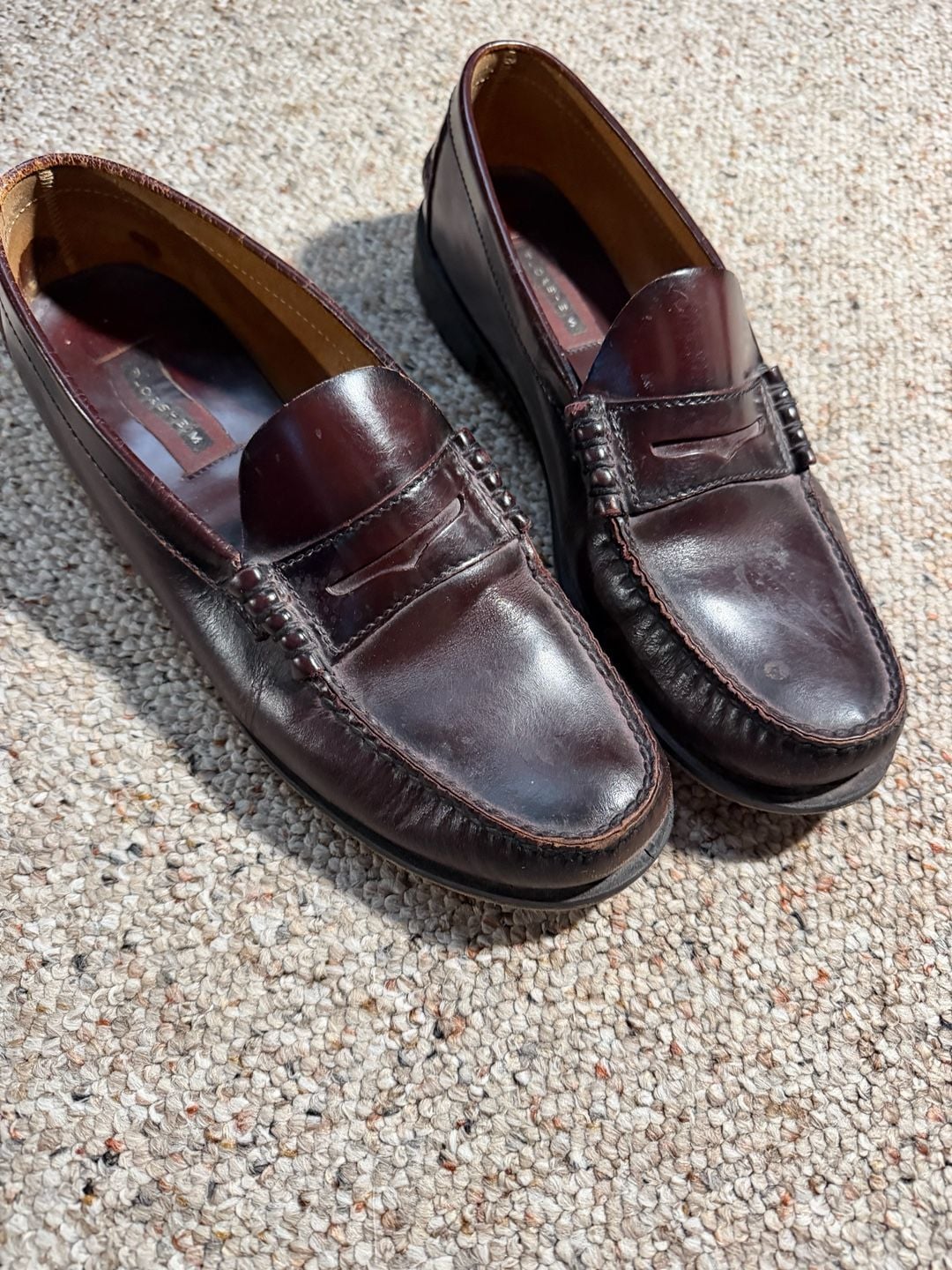 Florsheim Leather Beefroll Penny Loafers Burgundy Size 11 D 3