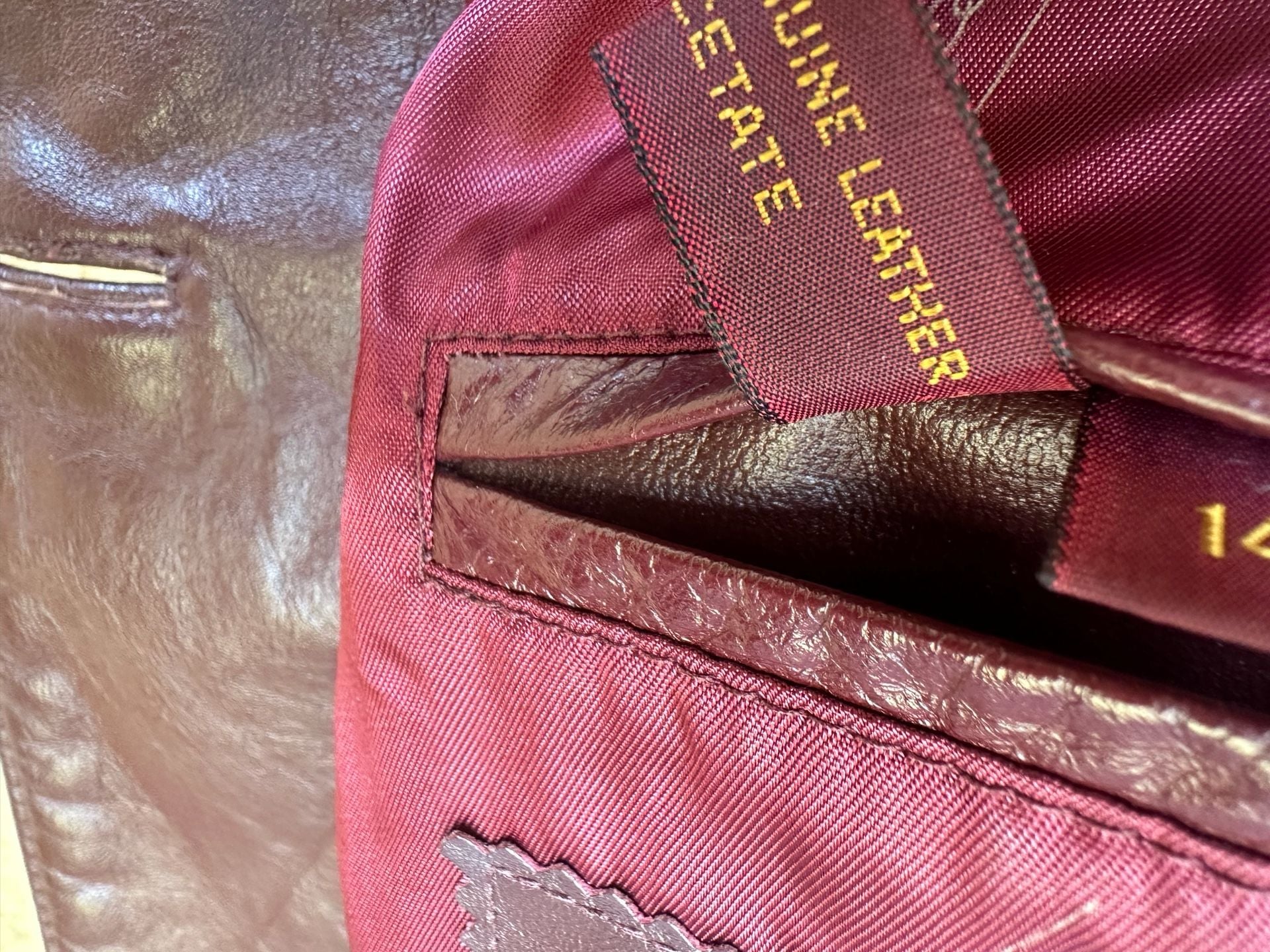 Etienne Aigner Vintage Burgundy Leather Blazer Jacket with Gold Logo Hardware 12