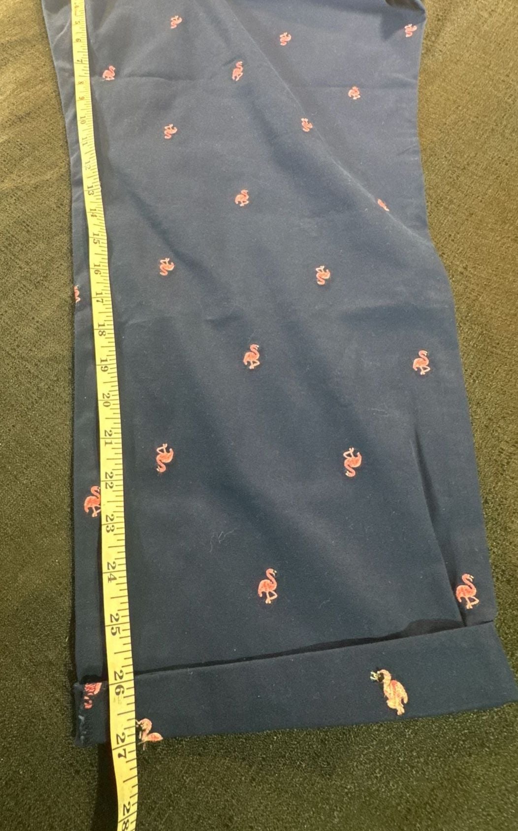 Talbots Relaxed Chino Flamingo Embroidered Pants Size 24W Plus 8