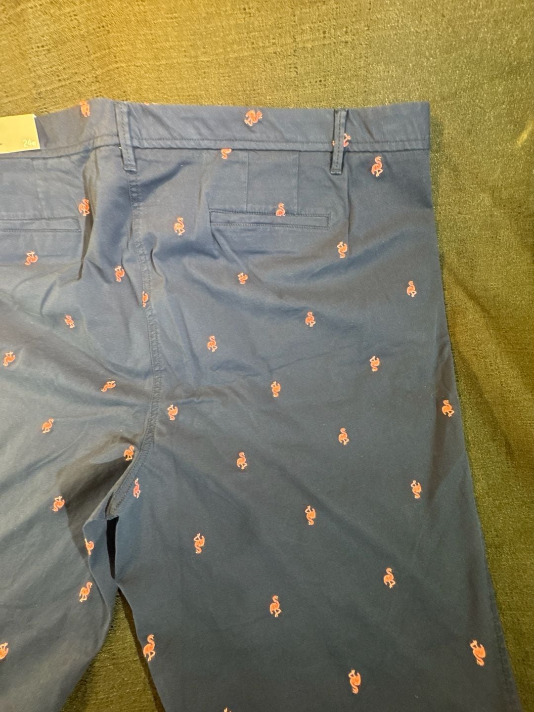 Talbots Relaxed Chino Flamingo Embroidered Pants Size 24W Plus 13