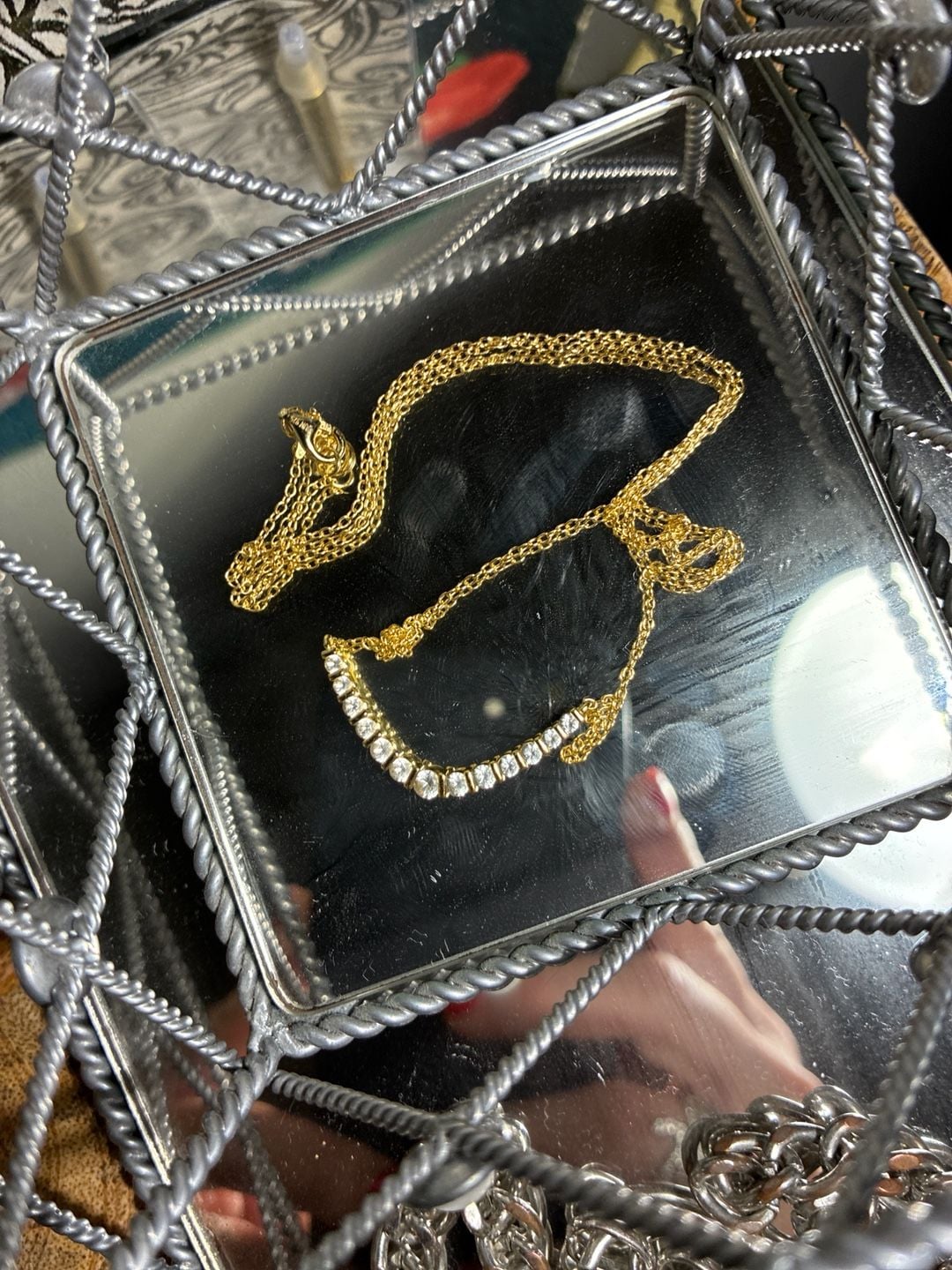 Stunning Vintage 1980s Swarovski Diamante Necklace - 4