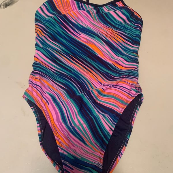 TYR Women's One-Piece Swimsuit Abstract Wave Print Crosscut Print