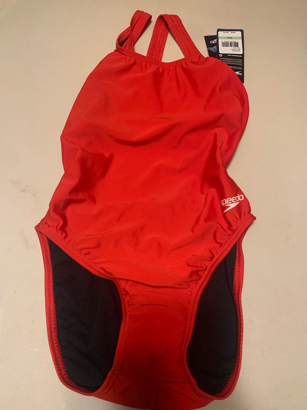 Speedo Women's Team Pearl One-Piece Swimsuit Red Size 8/34 1
