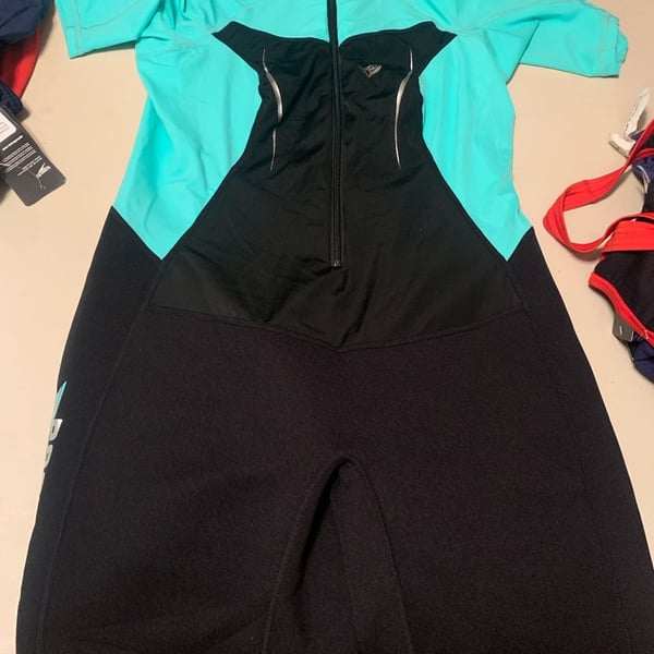 Speedo Women's Short Sleeve Front Zip Paddle Suit Teal/Black