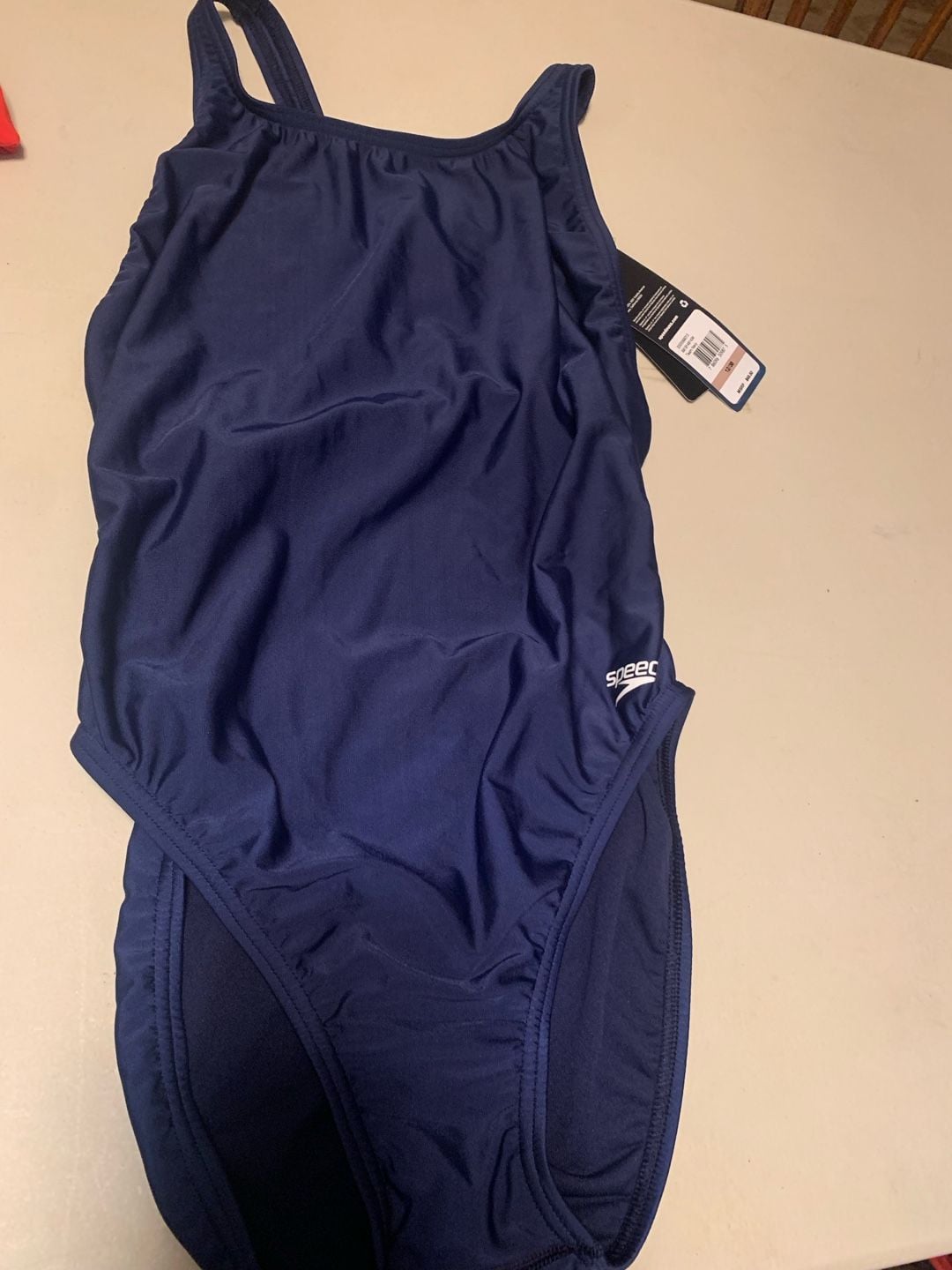 Speedo Girls Pro LT Super Pro Back One Piece Swimsuit Navy Size 12/30 1