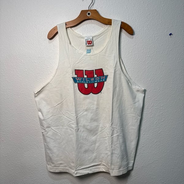 Vintage Wilson Athleticwear Graphic Tank Top White Size XXL