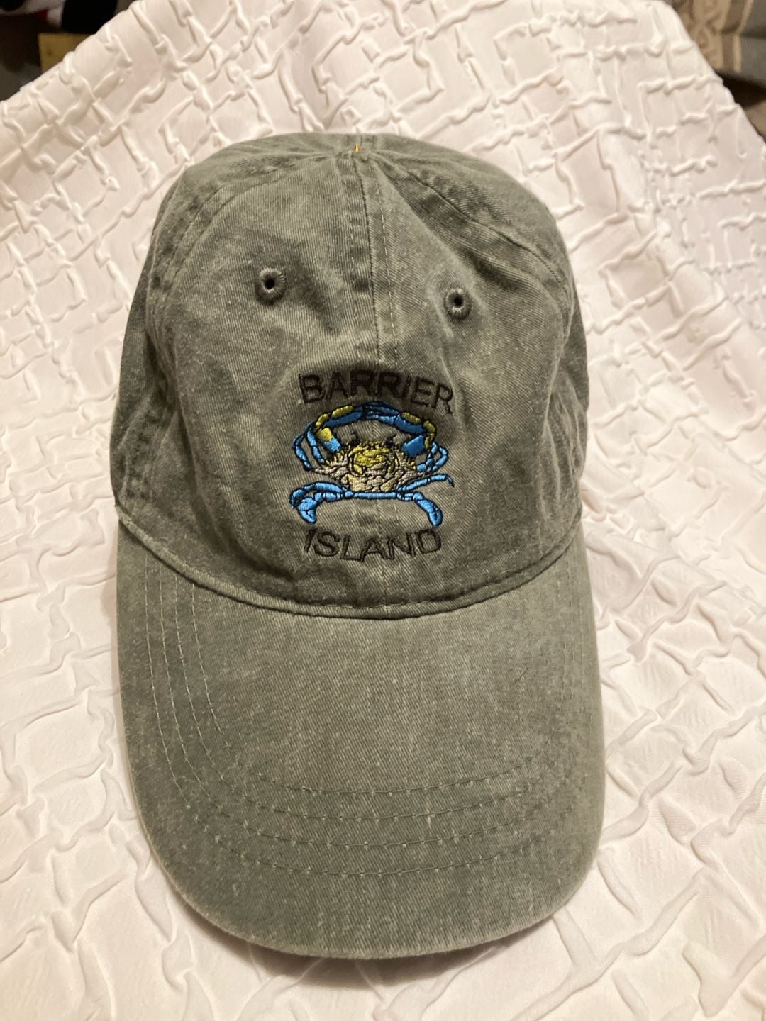 OTTO Barrier Island Blue Crab Embroidered Cotton Dad Hat Cap Green 2