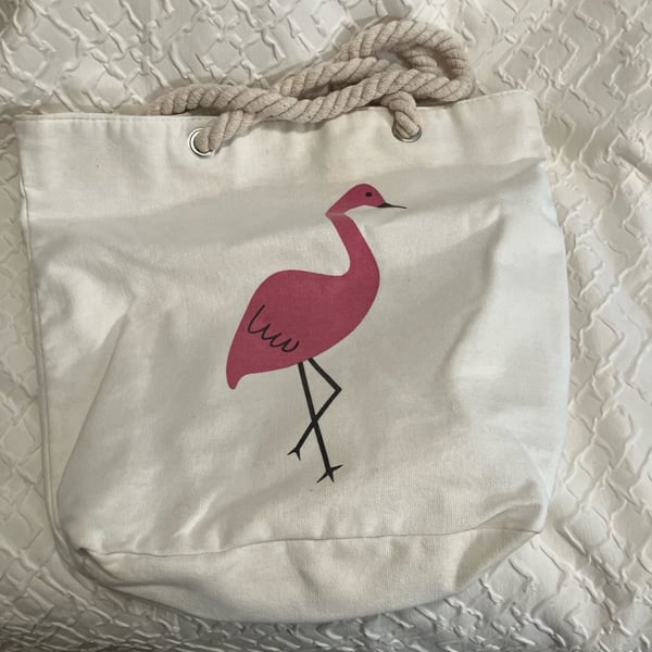 Monogrammed Flamingo Tote,