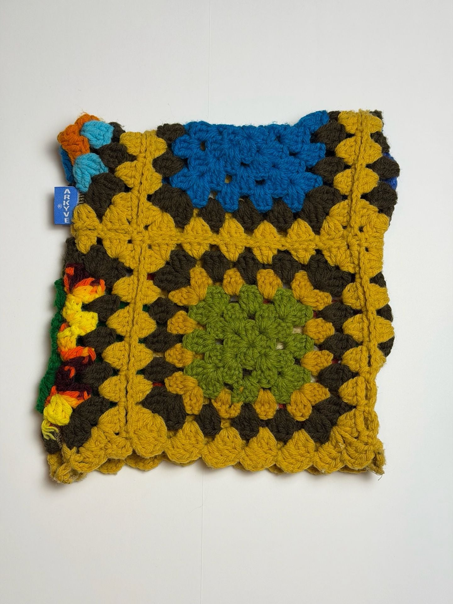ARKYVE Multi-Color Crochet Granny Square Beanie Hat 1 of 1 2