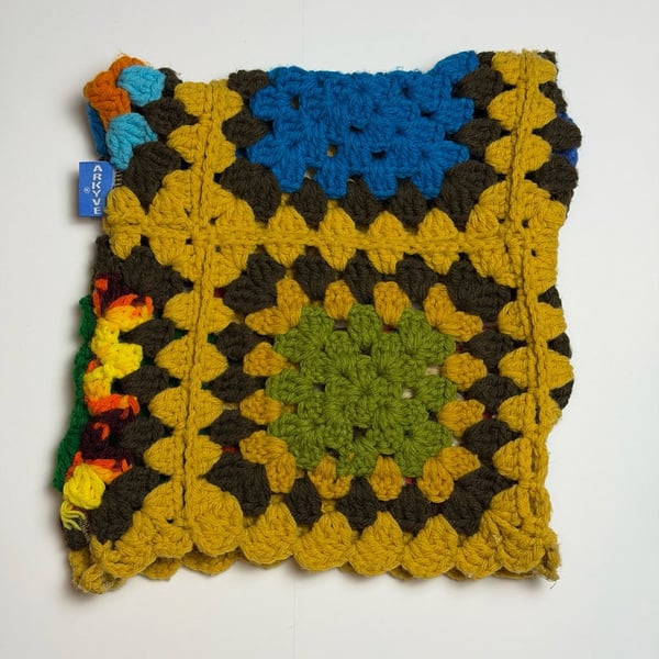 ARKYVE Multi-Color Crochet Granny Square Beanie Hat 1 of 1
