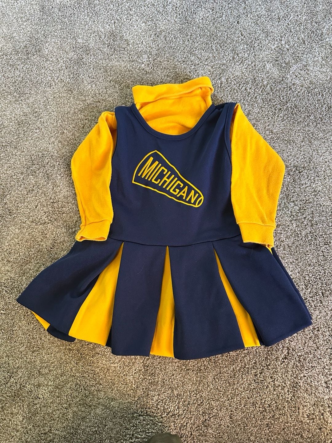 Vintage 90’s Little King Michigan Wolverines Girls Cheerleader Dress Size 4 2