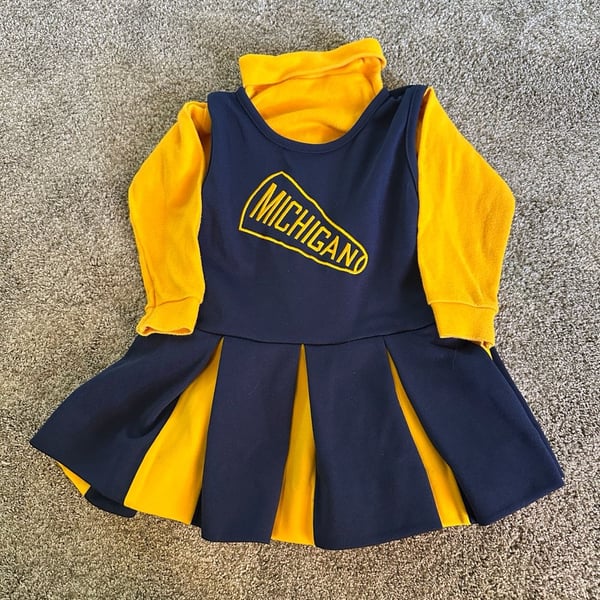 Vintage 90’s Little King Michigan Wolverines Girls Cheerleader Dress Size 4