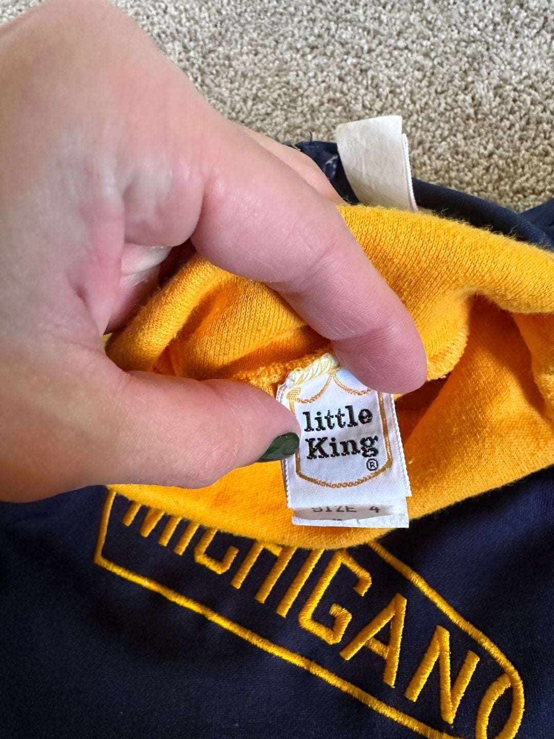 Vintage 90’s Little King Michigan Wolverines Girls Cheerleader Dress Size 4 6
