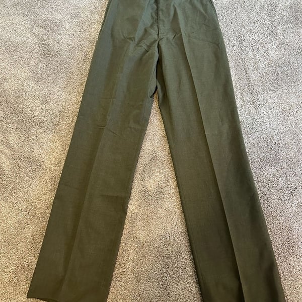 USMC Men's Poly/Wool Tropical Green Dress Trousers Green 34x36