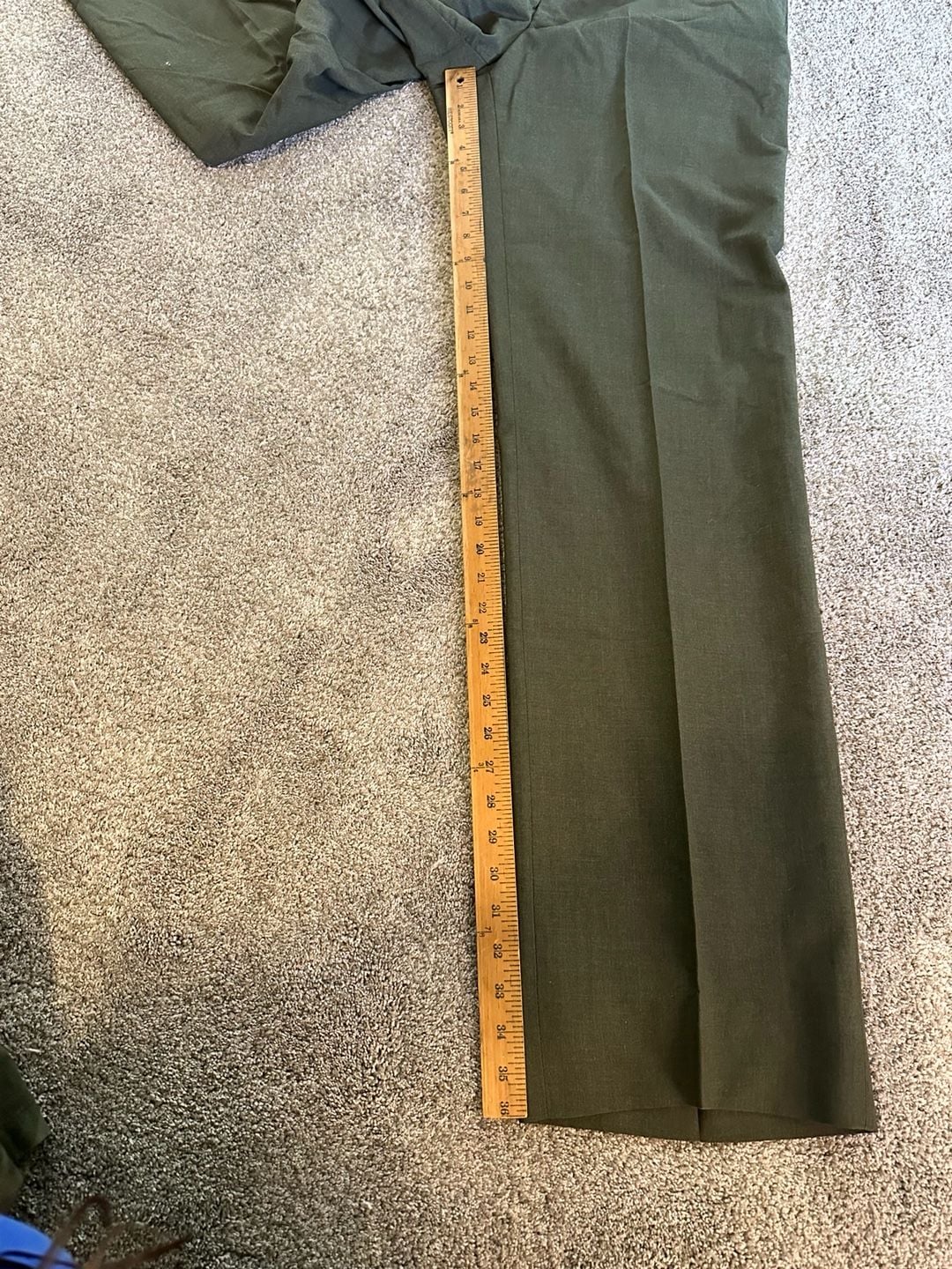 USMC Men's Poly/Wool Tropical Green Dress Trousers Green 34x36 4