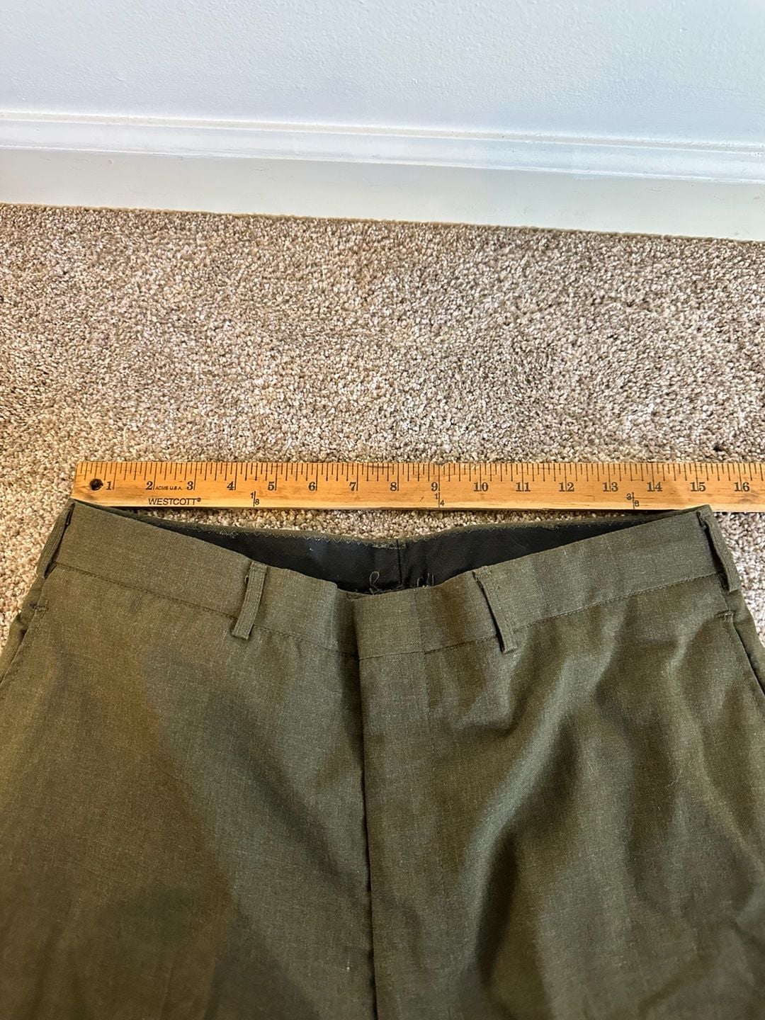USMC Men's Poly/Wool Tropical Green Dress Trousers Green 34x36 7