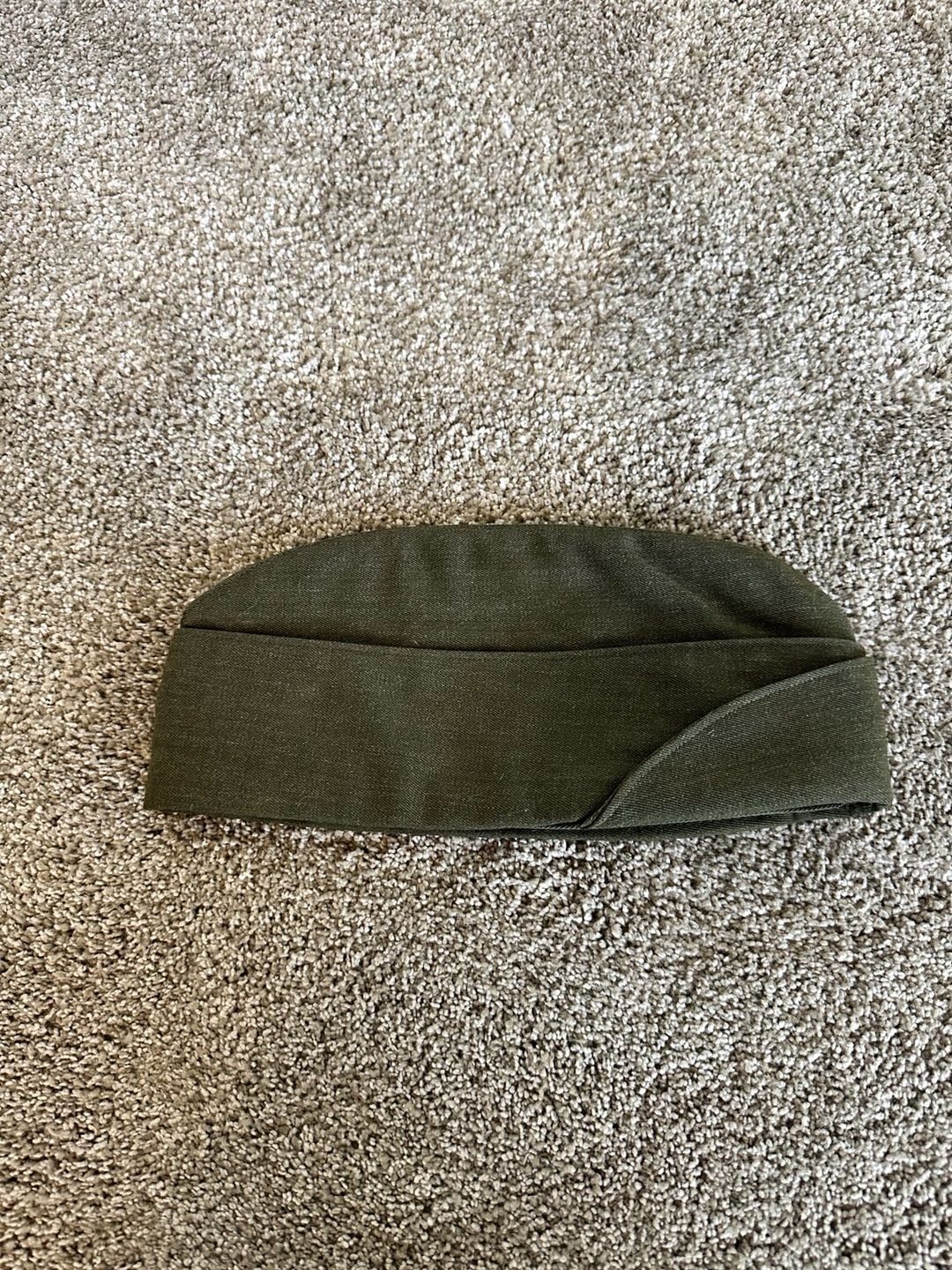 USMC Marine Corps Olive Drab Garrison Cap with EGA Pin 3
