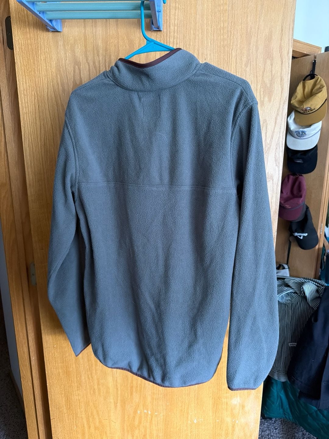 Ascend Men's Snap-Button Fleece Pullover Grey Size M 3