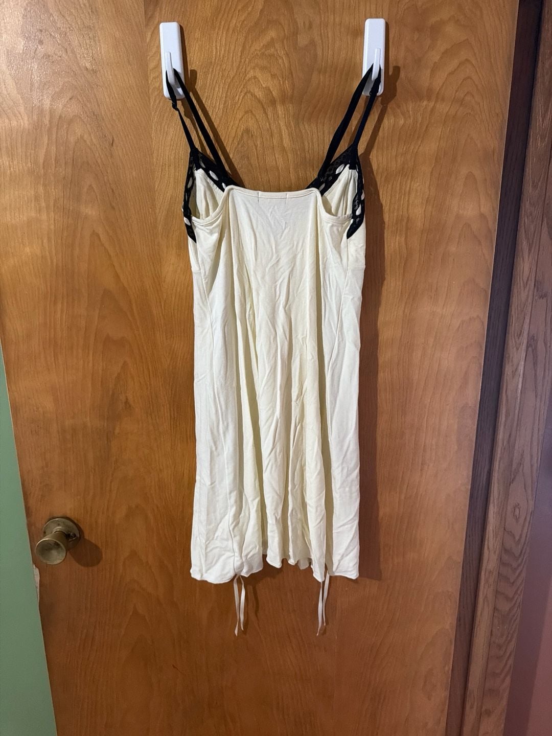 Nina-V White Lace Trim Ribbon Mini Dress Size S 4