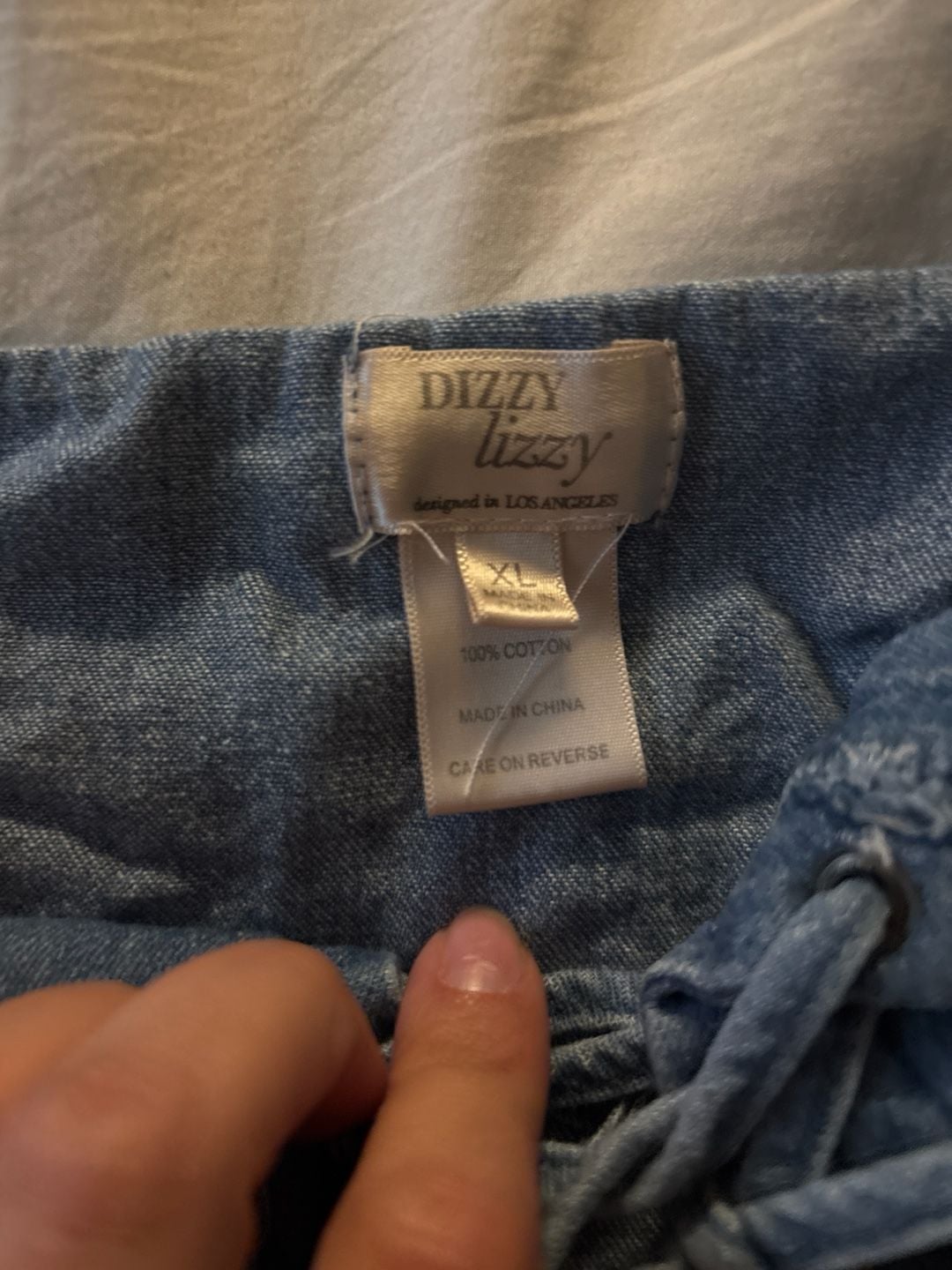 Dizzy Lizzy Denim Lace-Up Bustier Crop Top Size XL 3