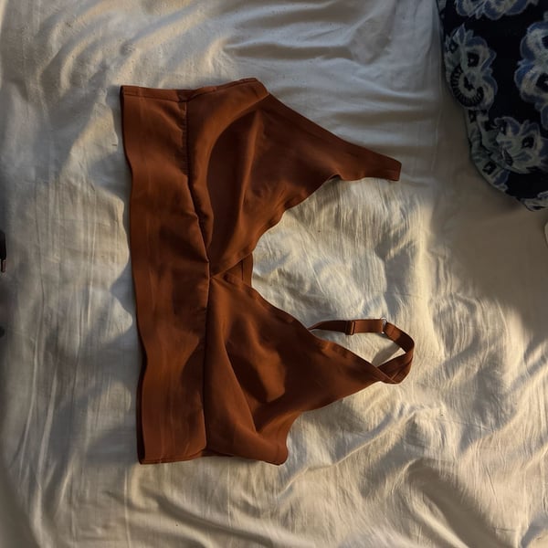 Auden XXL Unlined Long Line Bralette Rust Orange