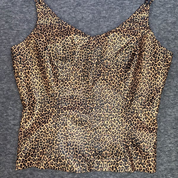 A. Byer Vintage y2k Leopard Print Corset Style Camisole Top Size L