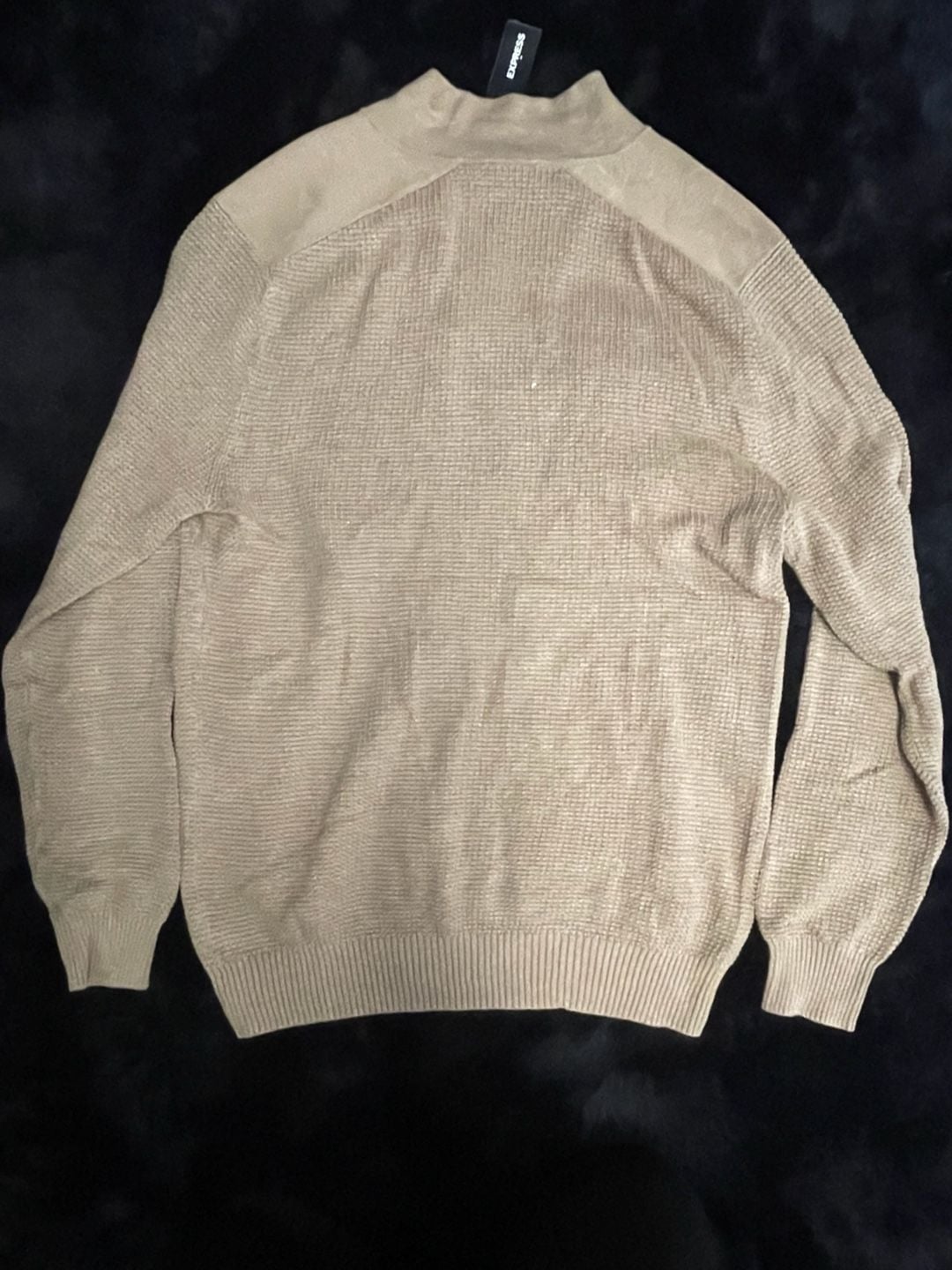 Express Men's Textured Knit V-Neck Sweater Tan Size XL 5